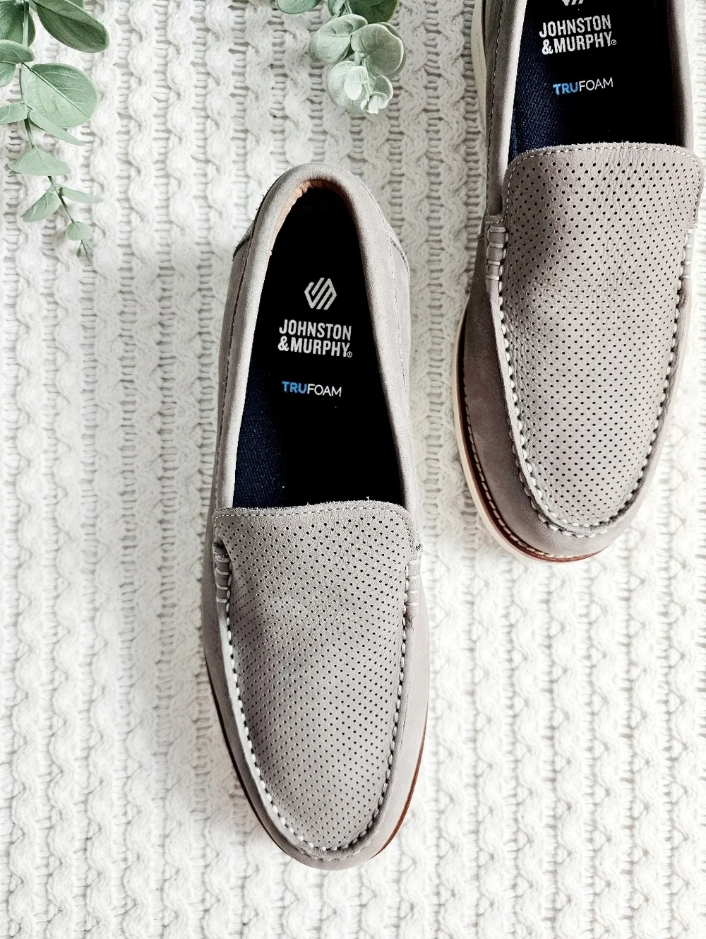 Johnston & Murphy Upton Perfed Venetian Loafers Leather Slip On TruFoam Men's 10